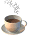 this is a picture of a tea/coffee cup with animated steam coming from the cup